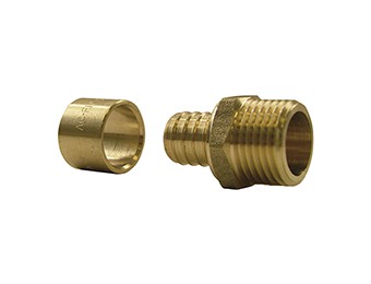 Raccord pour tubes P.E.R. Coude a glissement male DN 16 - M 1/2